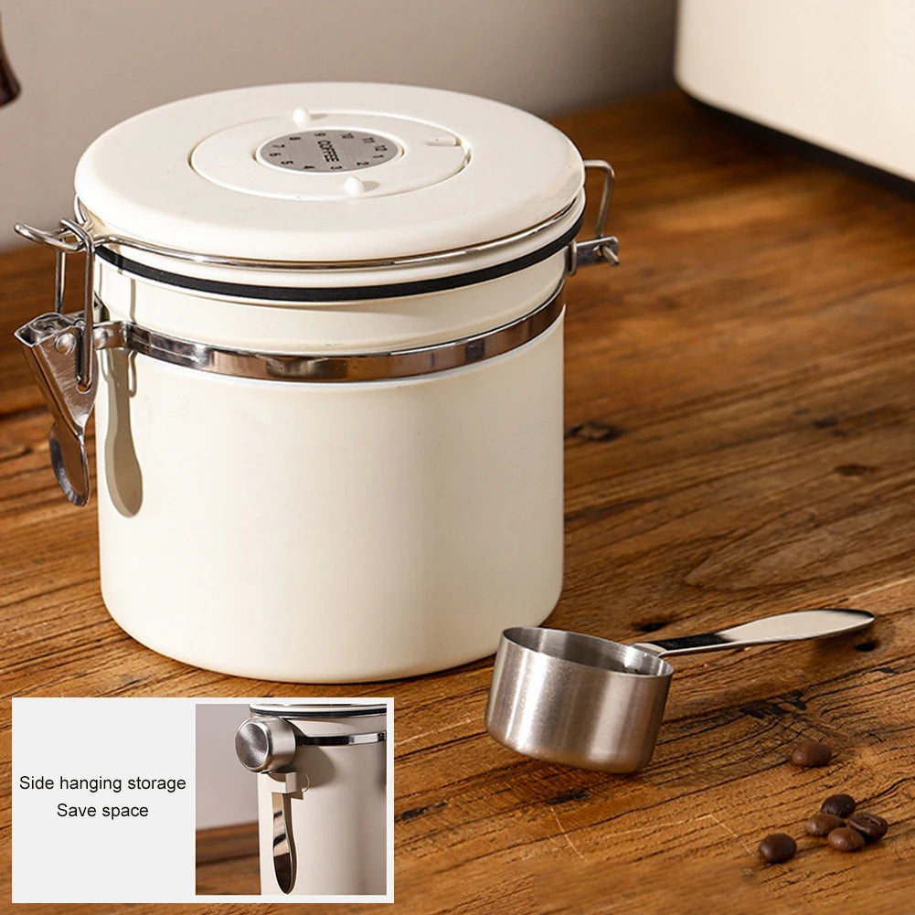 304 Stainless Steel Coffee Beans Vacuum Storage Jar