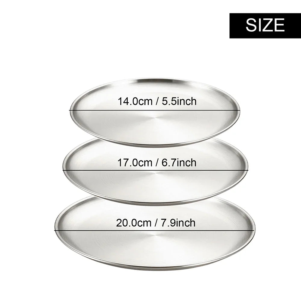 8pcs Stainless Steel Metal Round Dining Disc Bone