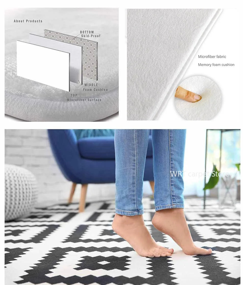 Nordic Light Luxury Stripes Carpet Living Room Decor