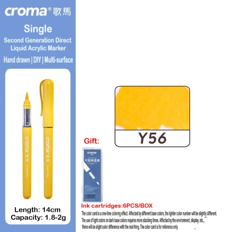 Croma 160/1 Colors Refillable Direct Liquid Acrylic Marker