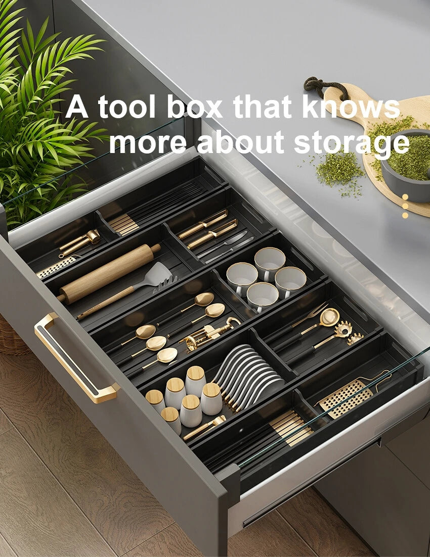Adjustable Dish Rack Under Cabinet Drawer Spoon Chopsticks