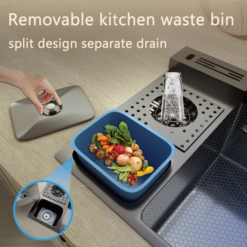 Stainless Steel Waterfall Sink Extra Large Bowl Digital