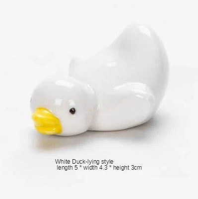 1-5pcs Funny Duck Ceramic Crafts Chopstick Shelf Resturant