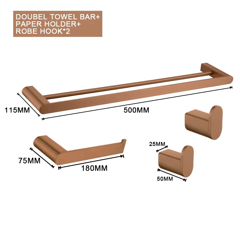 Brushed Rose Gold Storage Rack Towel Bar Tissue