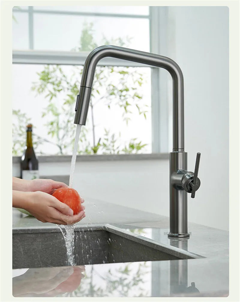 Brushed Rose Gold Pull Out Faucets Brush Gold