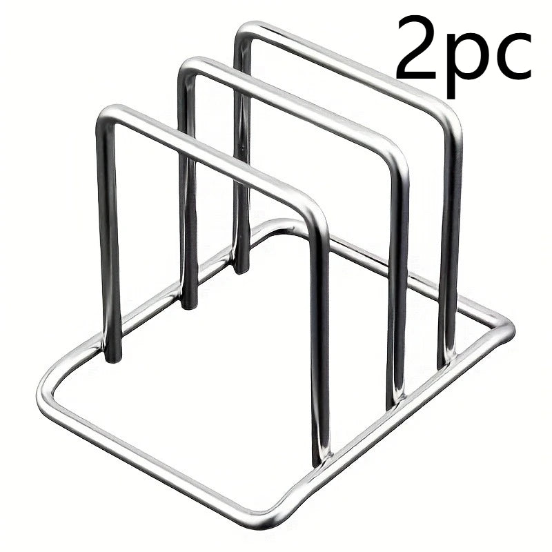 1/2/3pc Space-Saving Stainless Steel Pot Lid Cutting Board