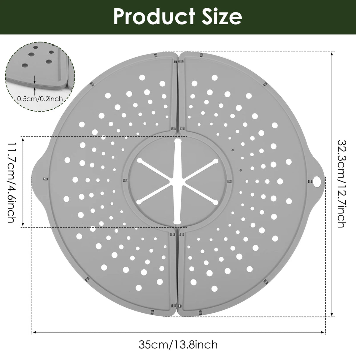 Silicone Splatter Screen Foldable Heat-Resisting Oil Splash Guard