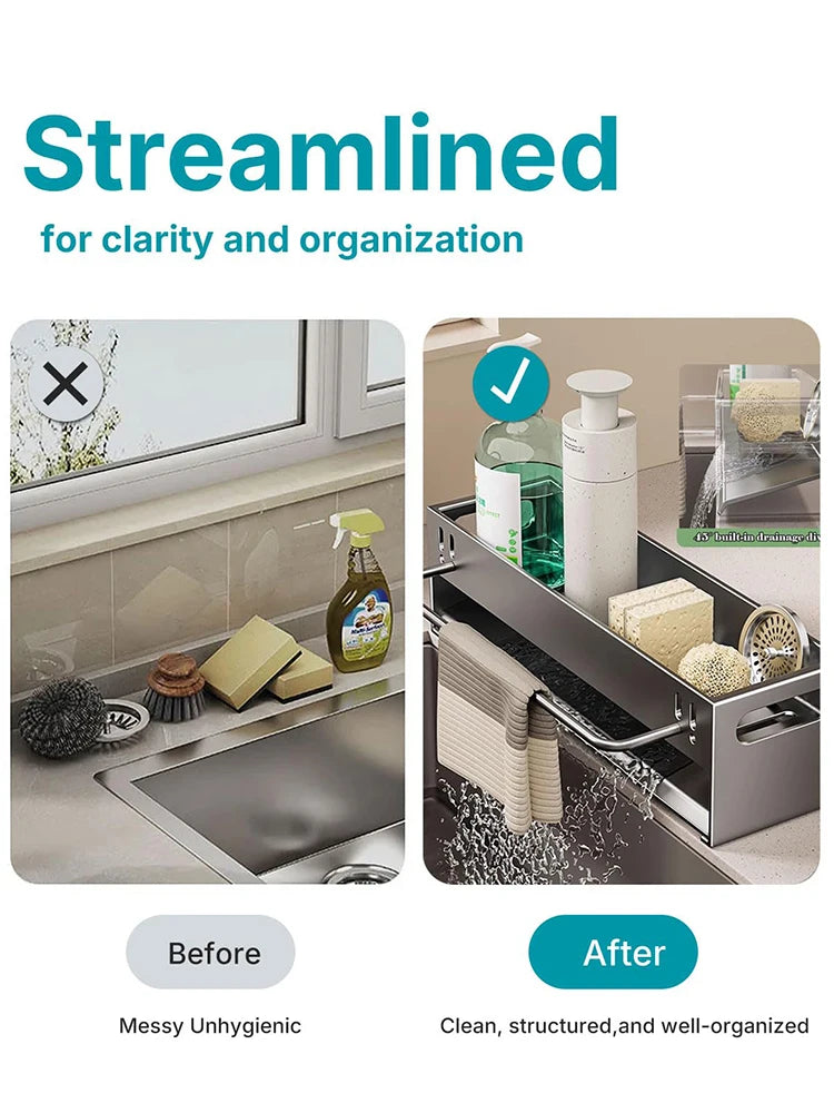 Extra Large Carbon Steel Sink Caddy Sponge Holder