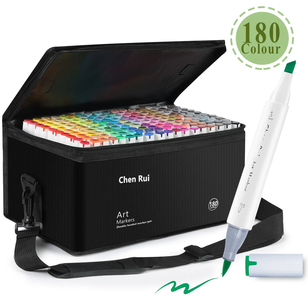 48-180 Colors Dual Tip Brush & Chisel Permanent