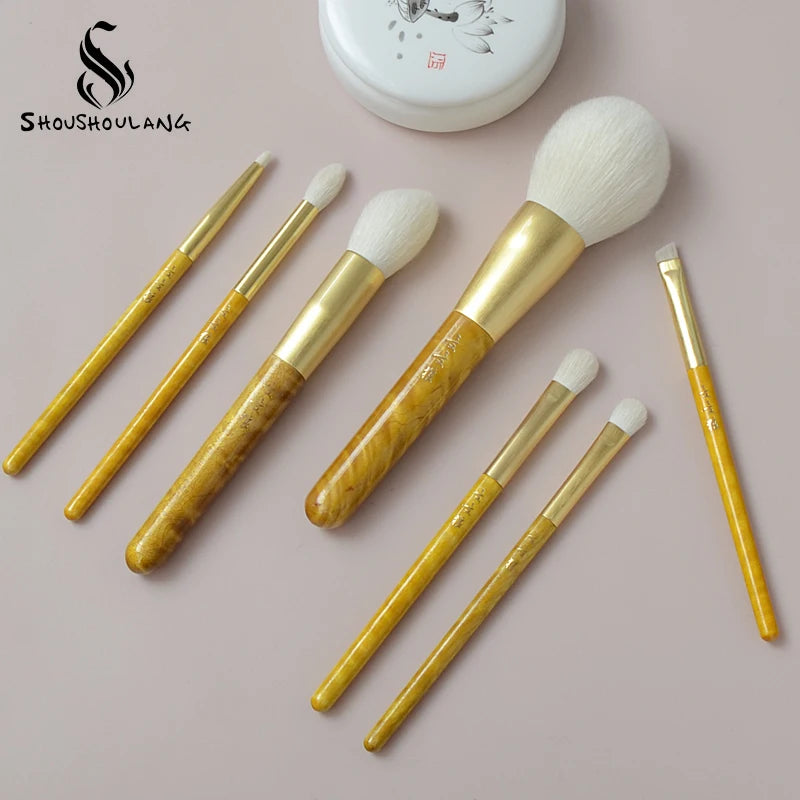 Soft Saibikoho Goat Hair Face Eye Brushes 7pcs
