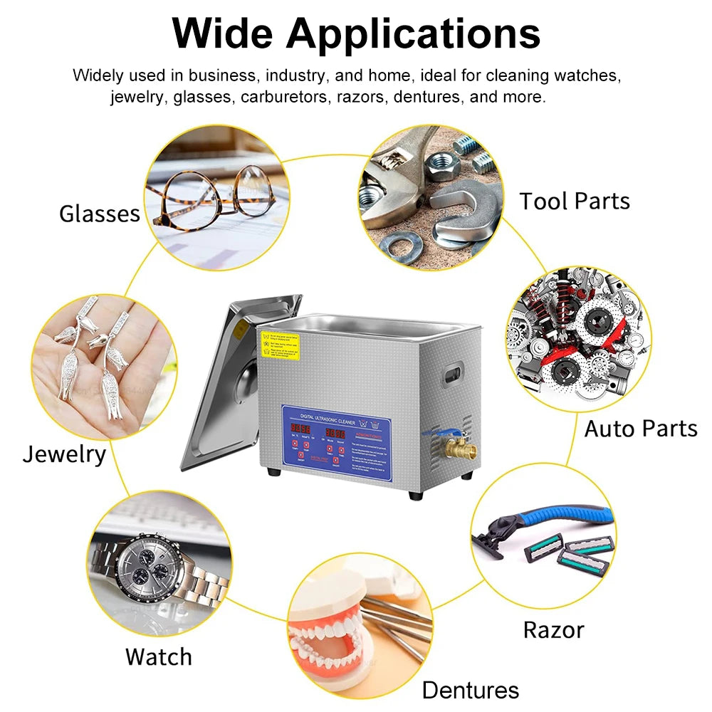 Ultrasonic Cleaner Heater Ultrasound Cleaning Machine Jewelry