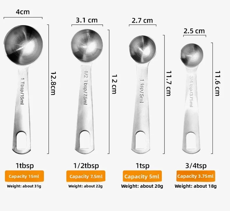 7-Piece Measuring Spoon Food Grade 304 Stainless Steel