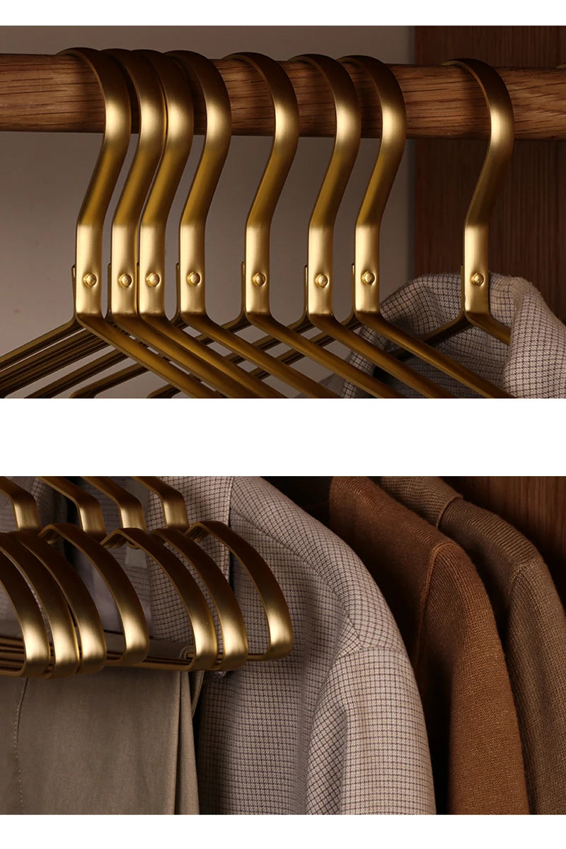 10pcs Matte Gold Hanger Clothes Horse Aluminum Alloy