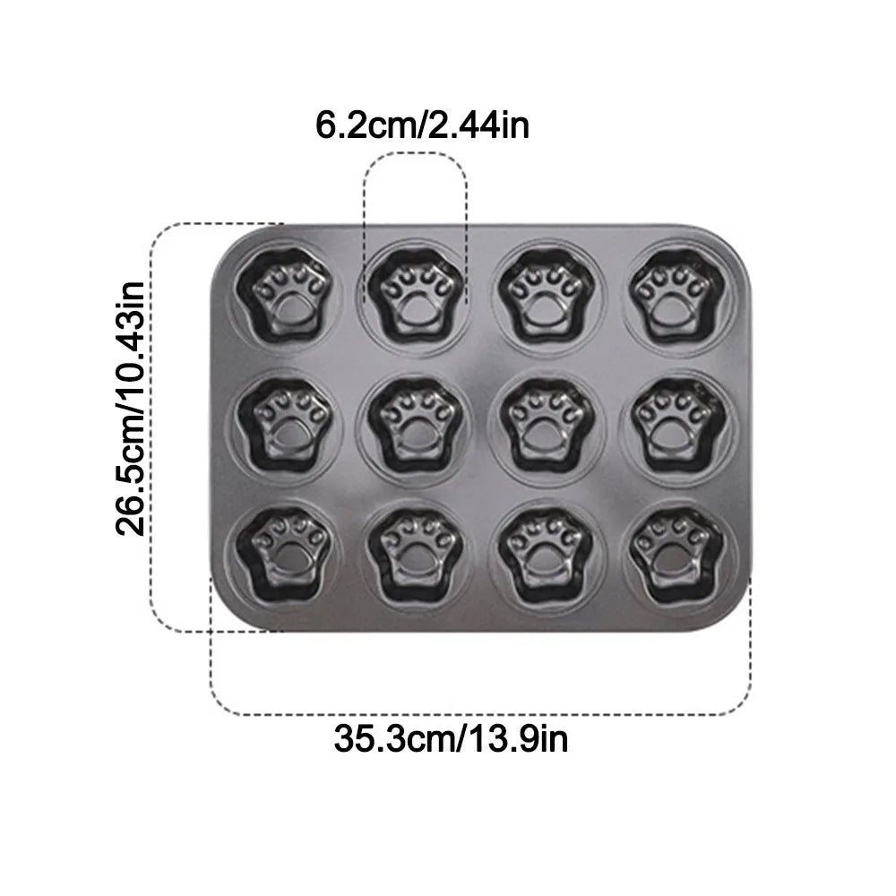 Cute 6/12 Cavity Cake Mold Non Stick Carbon