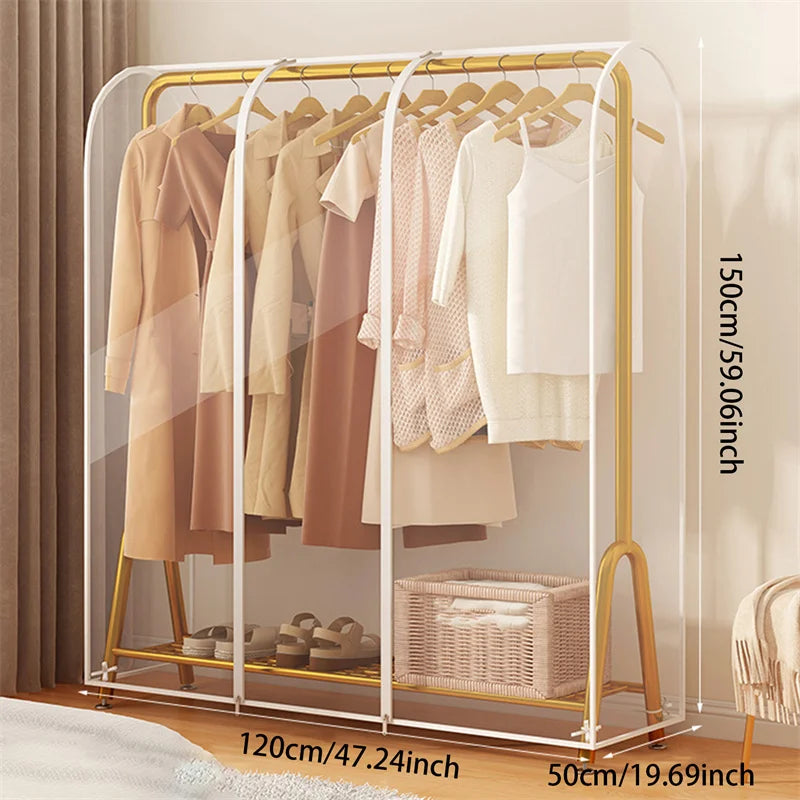 Floor Clothes Hanger Dust Cover Bedroom Drying Rack