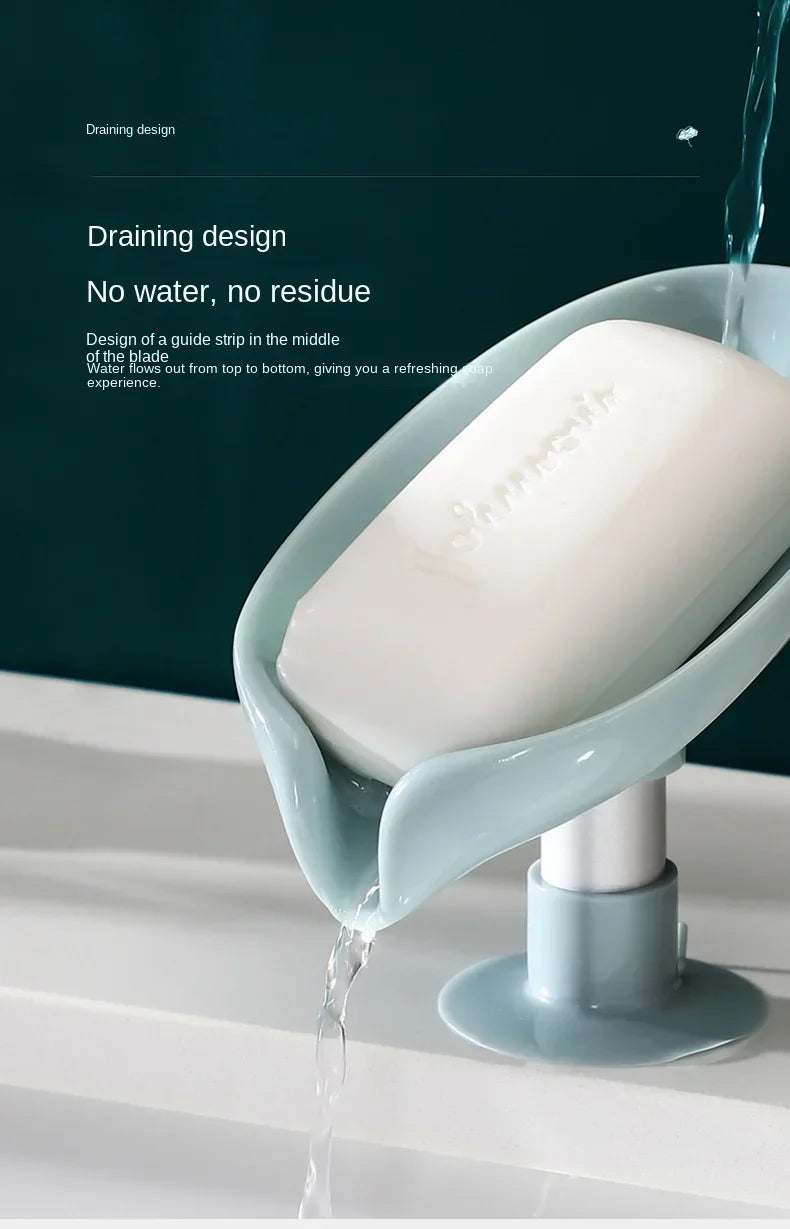 Drain Soap Holder Leaf Shape Soap Box Suction