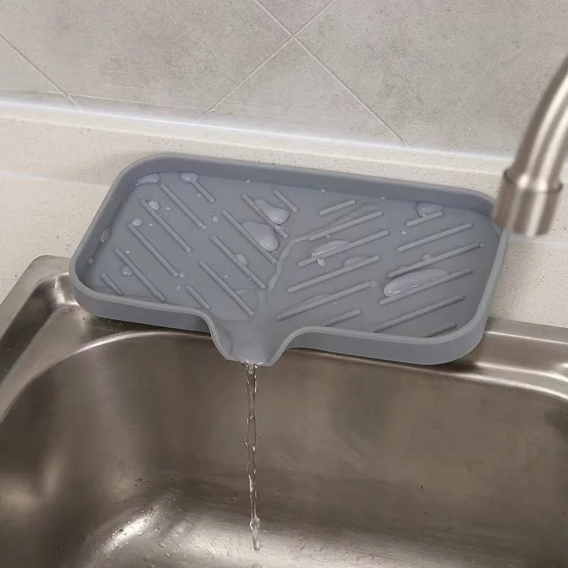 Sink Silicone Tray Drain Soap Sponge Storage Holder
