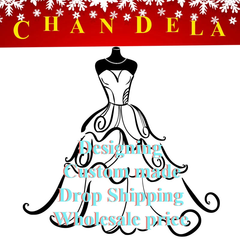Chandela Fairytale V-Neckline Wedding Dress Bridal Lace Appliques