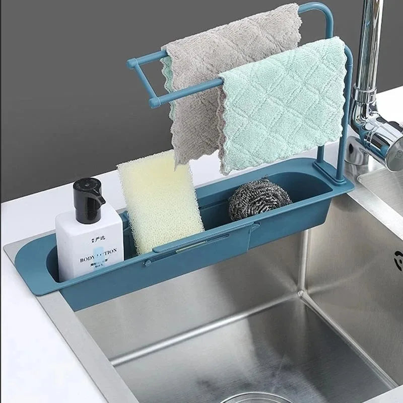 Telescopic Sink Shelf Drainer Rack Soap Sponge Holder