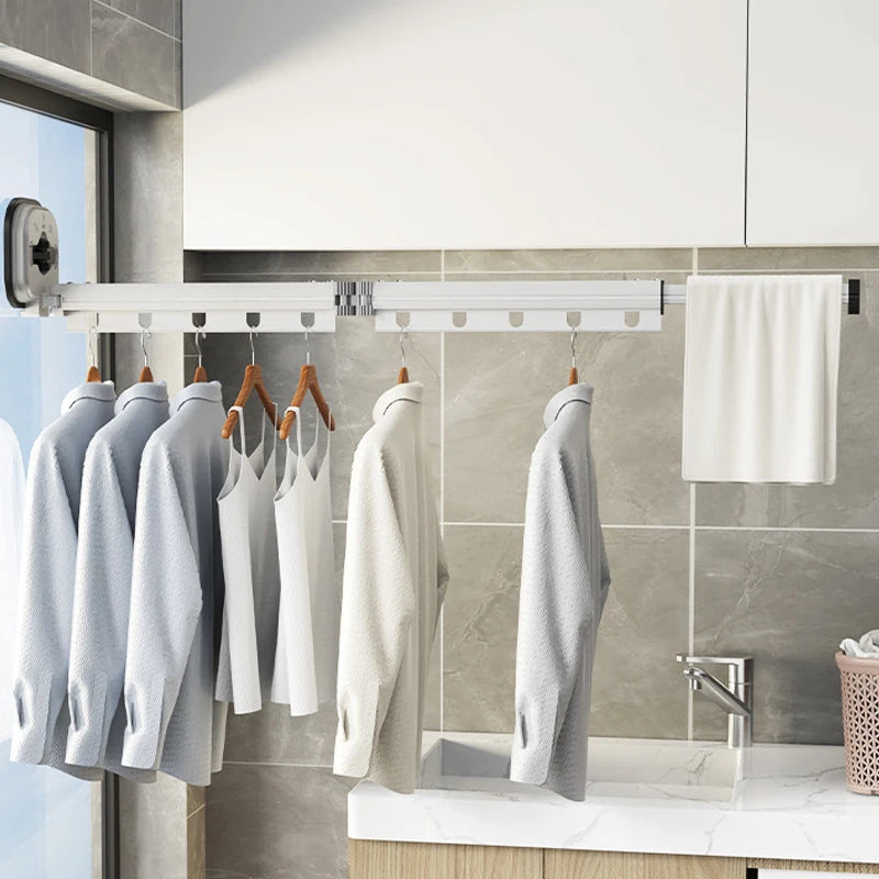 White No Punching Drying Rack Suction Cup Drying