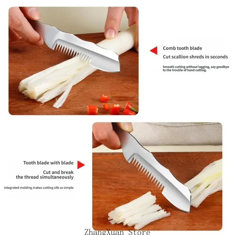 Practical Slicer Stainless Steels Blade Professional Scallion