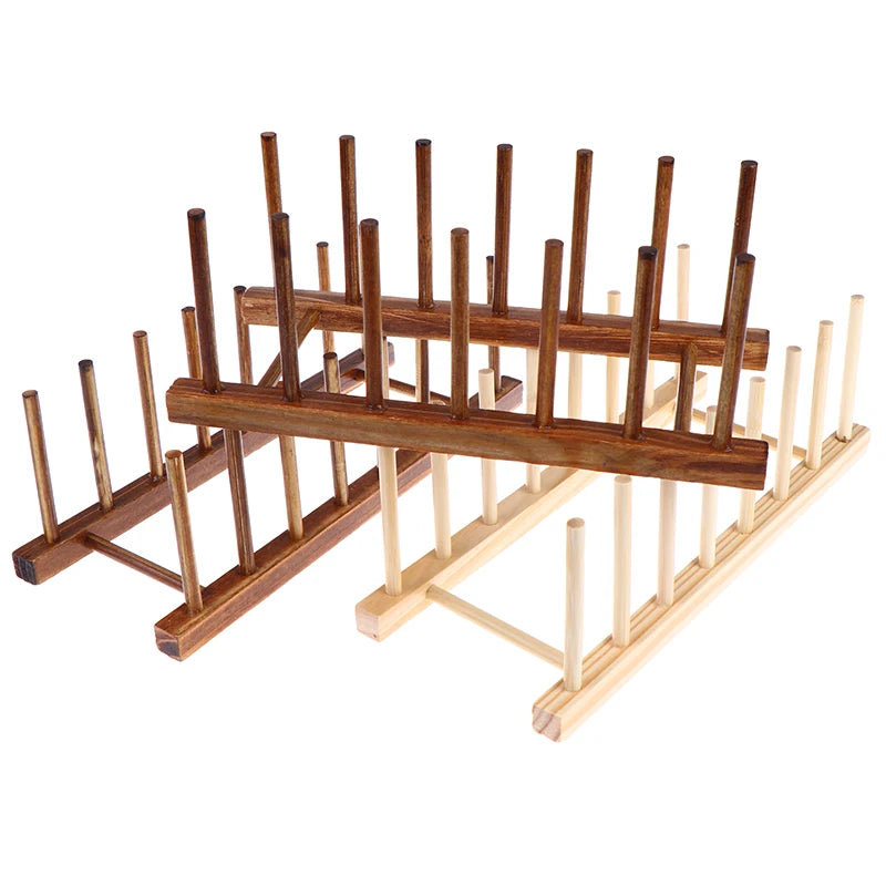 Wooden Dish Drainer Rack Plate Dish Drying Rack
