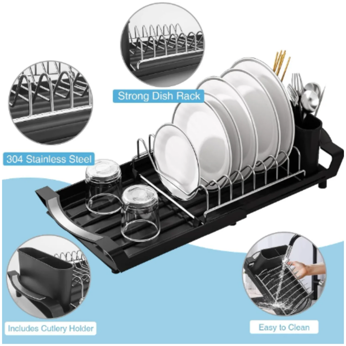 Expandable Dish Drying Rack Dish Racks Counter Adjustable