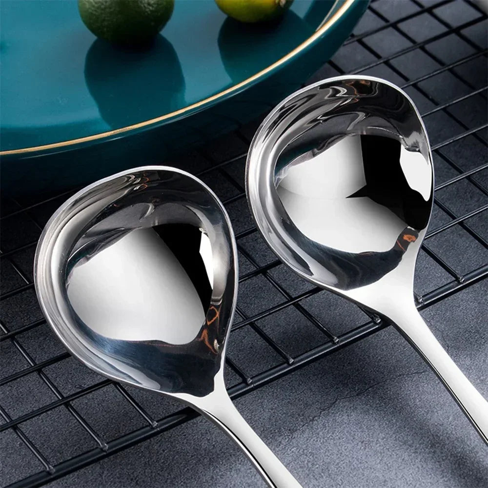 2/1pcs Stainless Steel Spoon Thicken Long Handle Soup