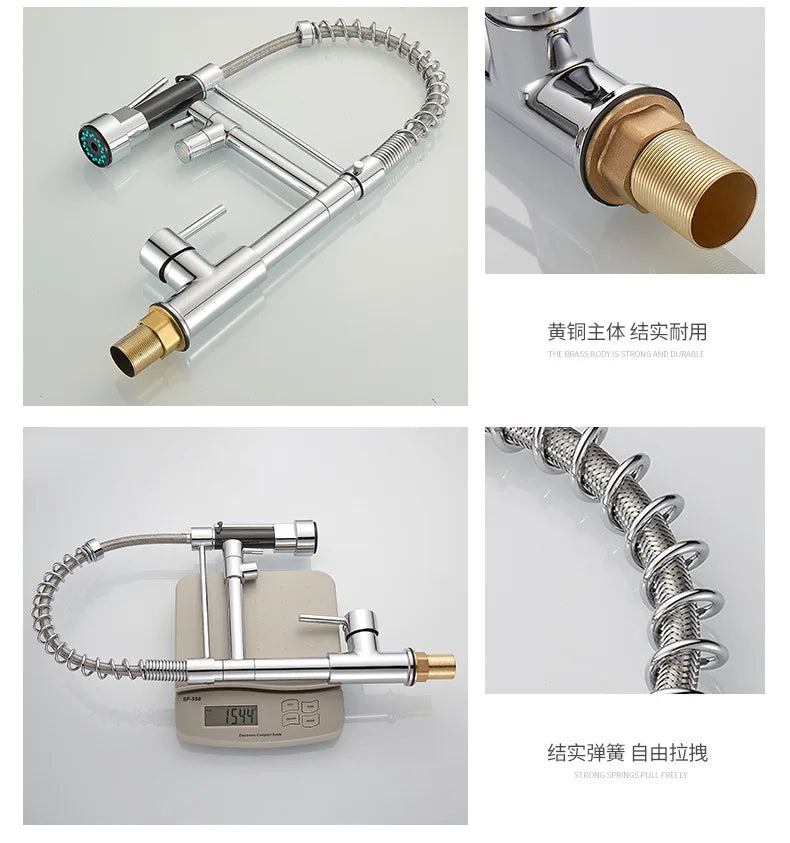 Gold Stainless Steel Faucet Cold Water Mixers Hole
