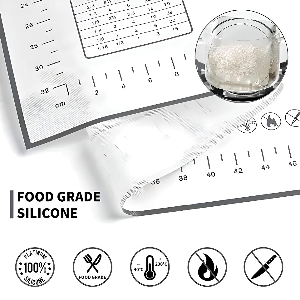 Black Silicone Baking Mat Kneading Pad Dough Mat