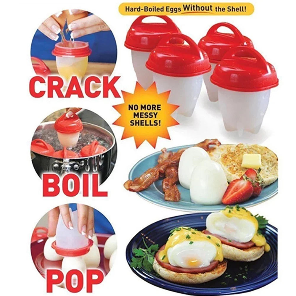 1/3/6pc Egg Poachers Cooker Silicone Non-Stick Egg Boiler