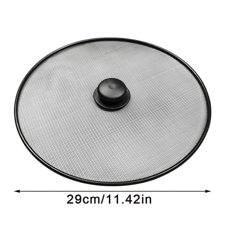 Black Splatter Screen Anti Grease Frying Pan Oil