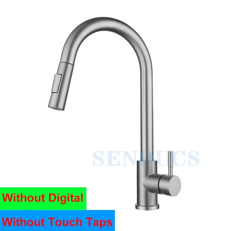 Smart Digital Touch On Faucets Pull Down Cold