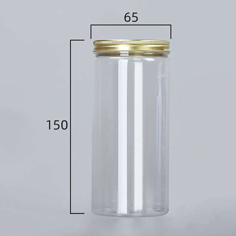 Transparent Sealing Jar Aluminium Screw Lids Organizer Storage