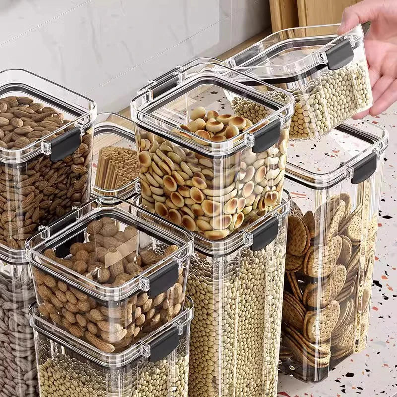 Airtight Sealed Plastic Food Storage Box Transparent Cereal
