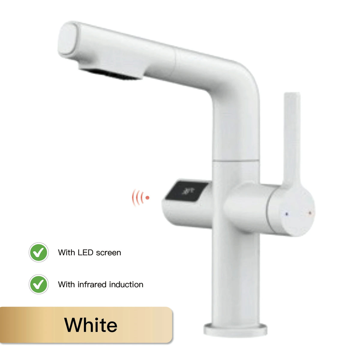 Light Luxury Gun Gray Brass Faucet Digital Display