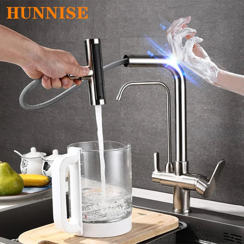 Waterfall Touch On Filter Faucets Brass Cold Pull