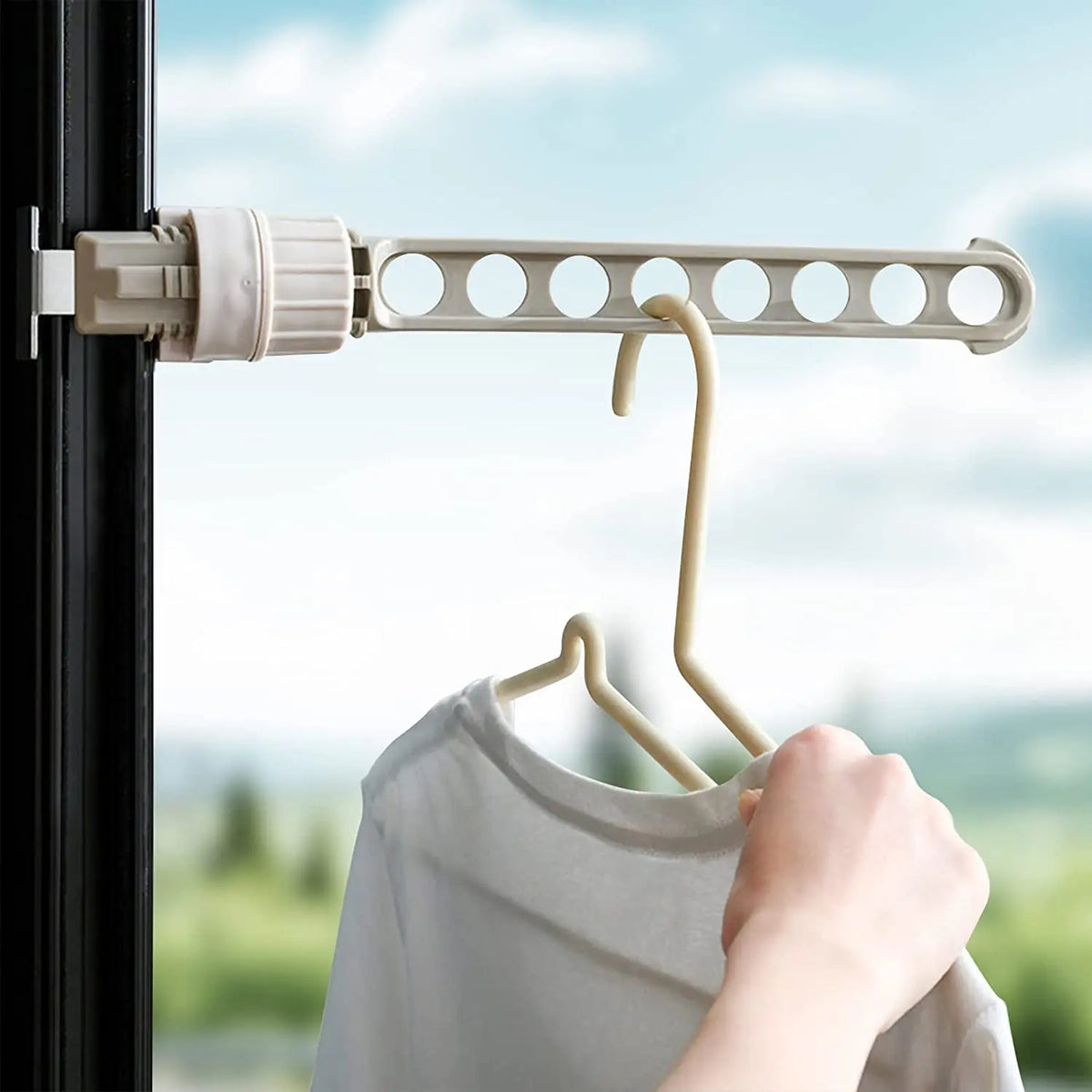 Indoor Holes Clothes Window Hanger Frame Drying Rack