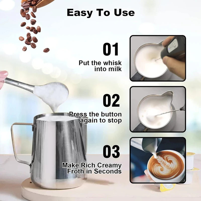 Electric Coffee Milk Foaming Mixer Coffee Creamer Whisk