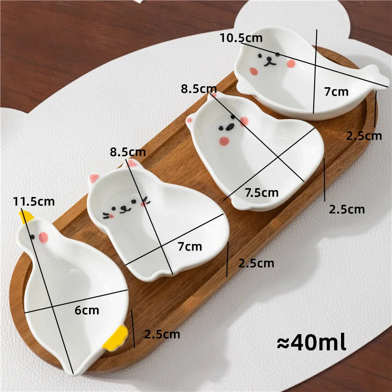 Japanese Style Ceramic Tiny Plate Creativity Restaurant Soy