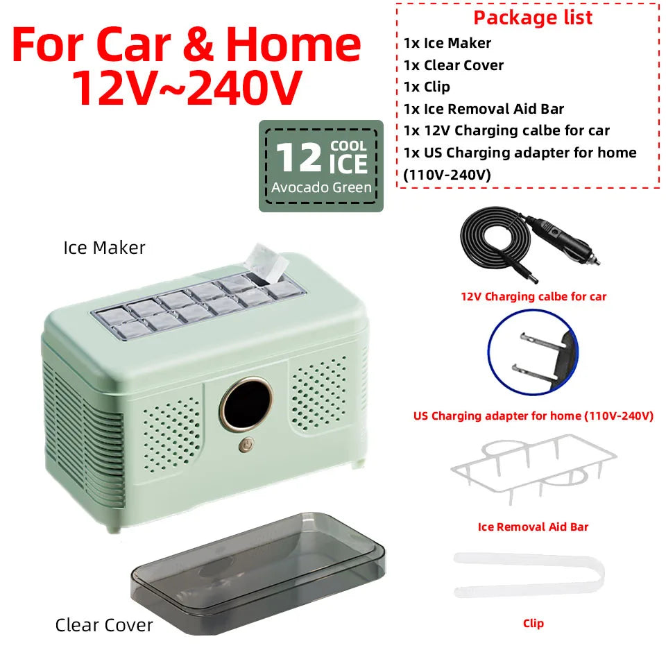 12v/220v Mini Ice Maker Car Dorm Office Camping