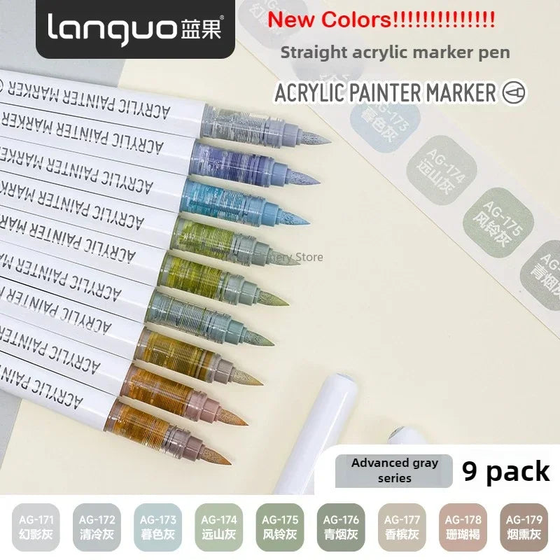 Languo 240/9 Colors Direct Liquid Acrylic Paint Pens
