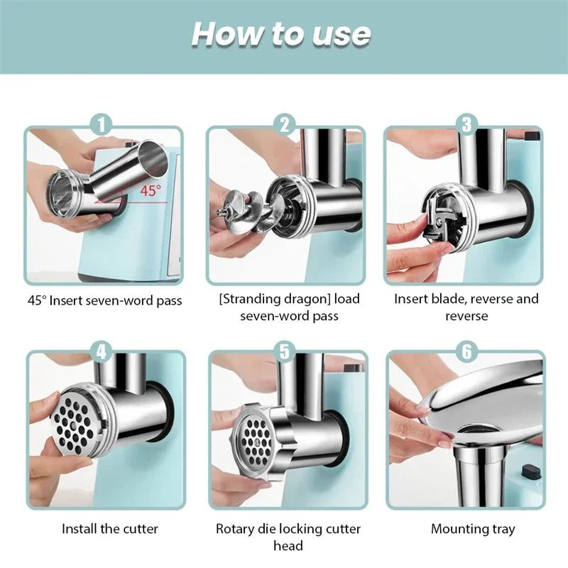 Stainless Electric Meat Grinder 1000w Sausage Stuffer Meat