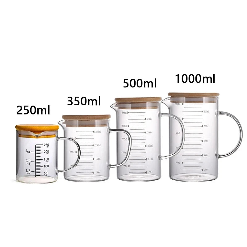 Ywdl 250-1000ml Food Grade Glass Measuring Cups Kettle