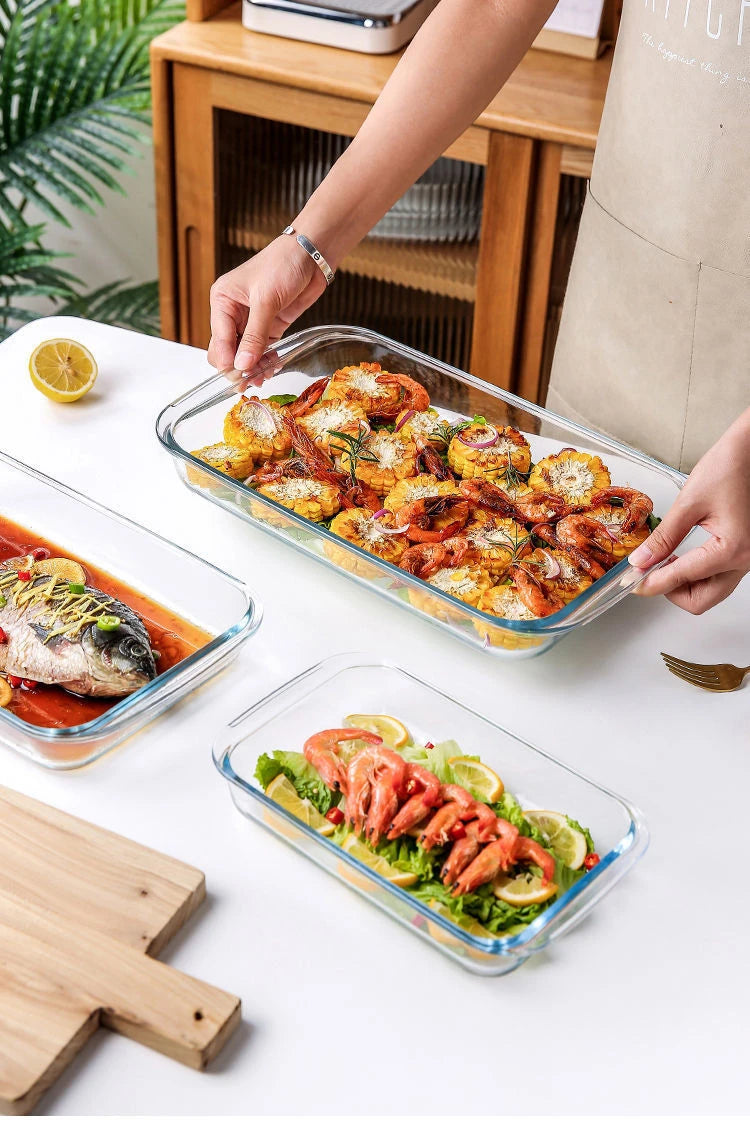 Bakeware Glass Platter Oven Baking Tray Baking Utensil