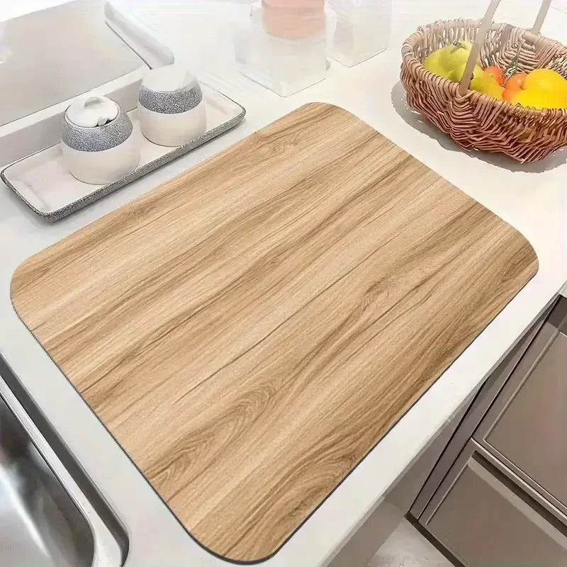 Vikama American Wood Grain Tableware Drying Mat Non-Slip