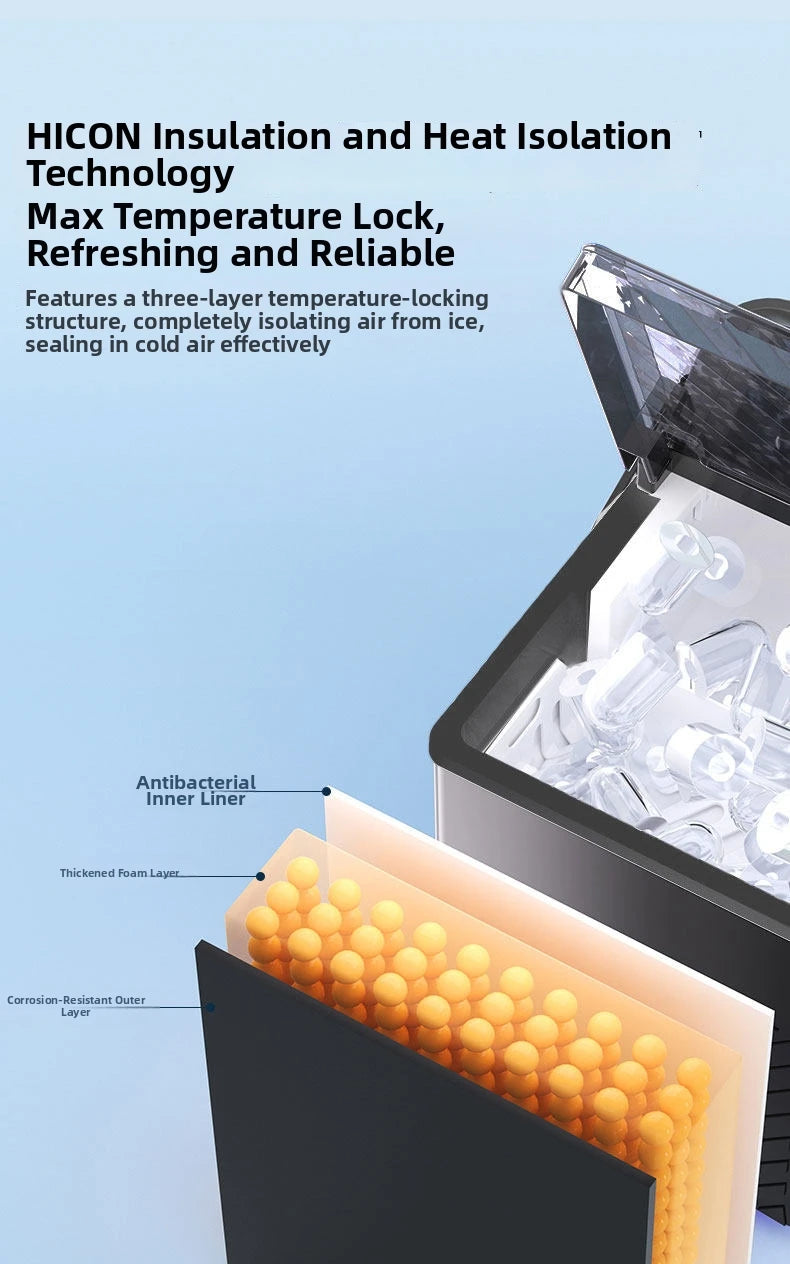 15kg/Day Automatic Ice Maker Machine Compact Home/Dorm/Outdoor
