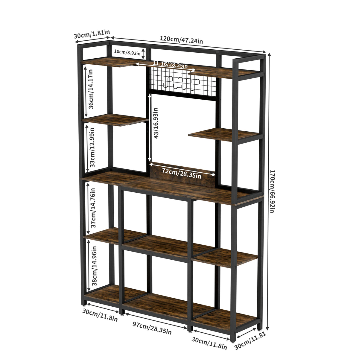 Tier Baker Rack Industrial Microwave Stand Holder Storage