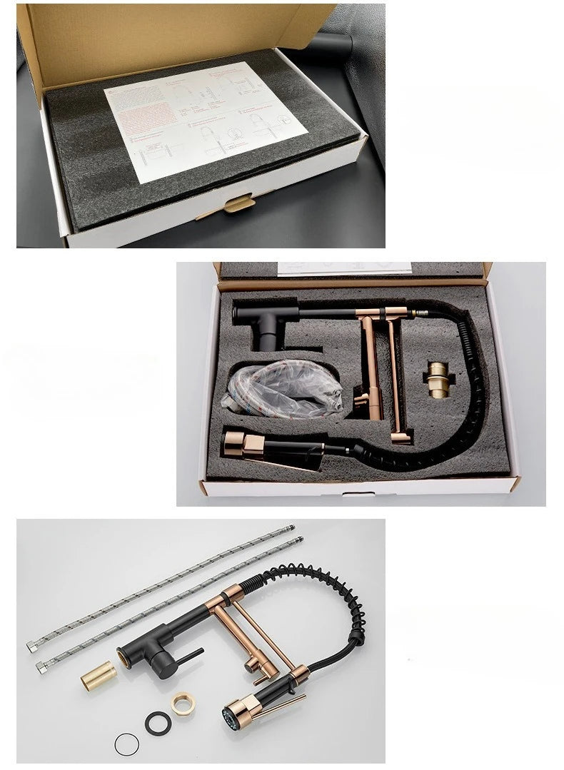 Gold Stainless Steel Faucet Cold Water Mixers Hole