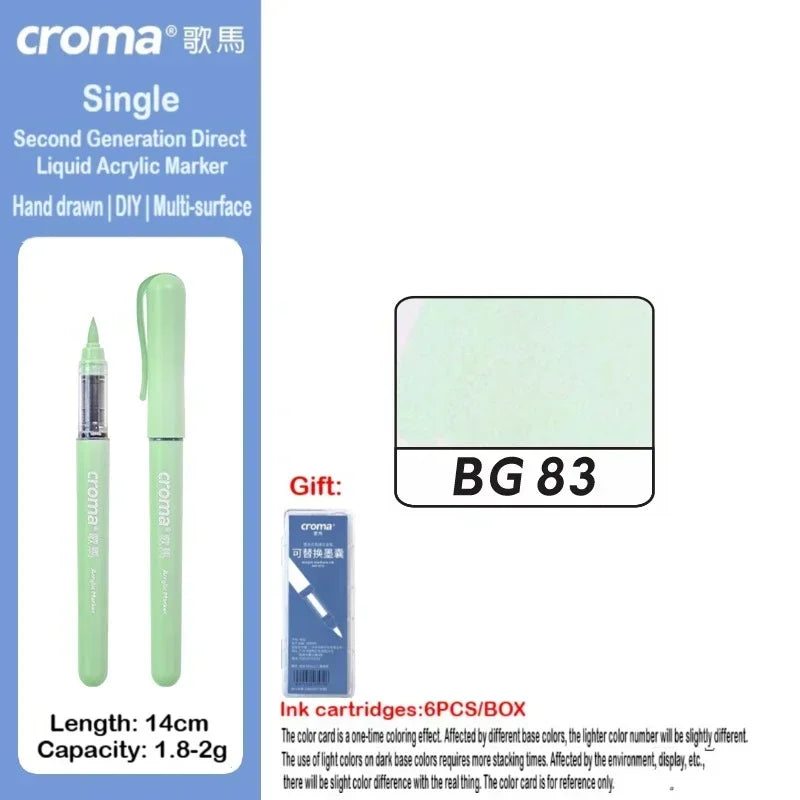 Croma 160/1 Colors Refillable Direct Liquid Acrylic Marker